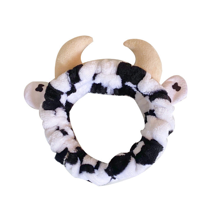 Wholesale Fabric Cow Pattern Bow Tie Hair Hoop